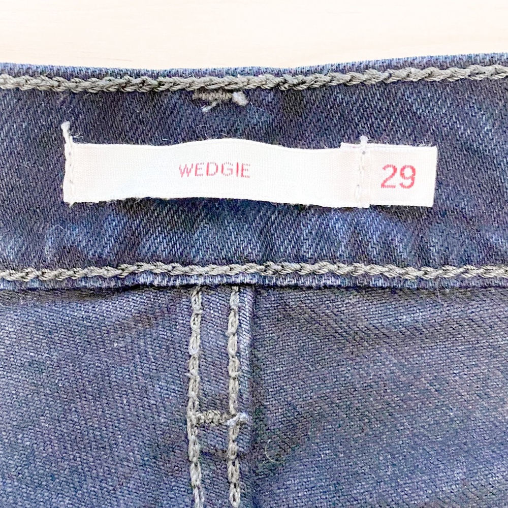 Levi's Wedgie High-Rise Skinny Fit Jeans Cotton Dark Wash Button Fly‎ Size 29 - Picture 7 of 11
